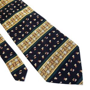 Surrey‎ Green Black Abstract Wide Silk Tie